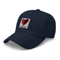 graphic of the citgo sign boston fenway as a heart embroidered on baseball hat side view