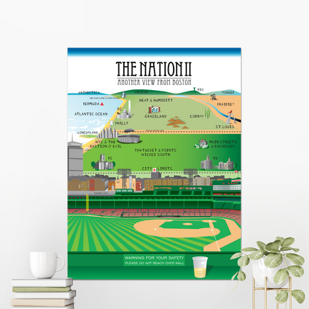 The Red Seat Nation II Another poster view from fenway park new yorker Boston in white frame