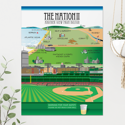 The Red Seat Nation II Another poster view from fenway park new yorker Boston in white frame