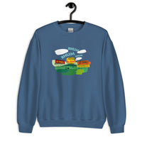 Middle 8-The Red Seat sweet caroline neil diamond fenway park design on blue crewneck sweatshirt