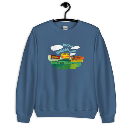 Middle 8-The Red Seat sweet caroline neil diamond fenway park design on blue crewneck sweatshirt