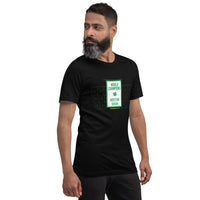 photo of man wearing black unisex t-shirt with the boston celtics 18th NBA championship banner