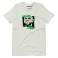 silver grey shirt with boston celtics derrick white smiling with a chipped tooth