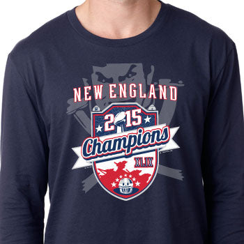 Lombardi-The Red Seat new england patriots super bowl xlix on navy unisex long sleeved t-shirt