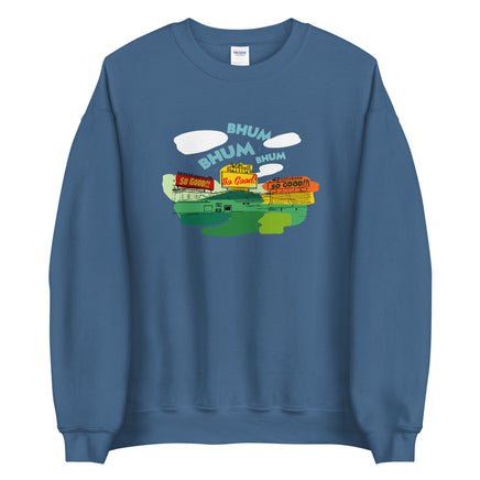 Middle 8-The Red Seat sweet caroline neil diamond fenway park design on blue crewneck sweatshirt