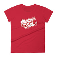 spanglish red sox the red seat design white lettering on red women's t-shirt