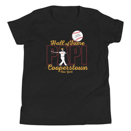 The Hall The Red Seat David Ortiz Boston Red Sox Cooperstown Hall of fame Elvis comeback special design on black youth t-shirt