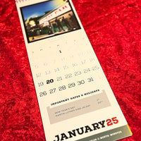 close up photo of 2025 calendar from the red seat with full MLB red sox schedule