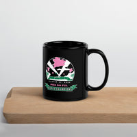 black ceramic mug with 2004 boston red sox world series champion design with pigs flying over fenway park at night