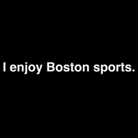 the words i enjoy boston sports in white text on a black background