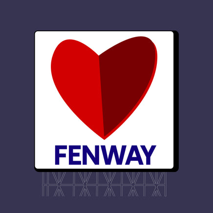 the boston fenway citgo sign in the shape of a heart