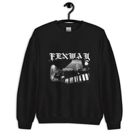 Fenway Gothic crewneck sweatshirt on a hanger, front view