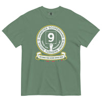 Front of light green Comfort Colors T-shirt with Monster Scoreboard Turners Union graphic