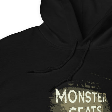 Monster Seats The Red Seat Design with the words Monster Seats painted on a wall fenway park boston black hoodie sweatshirt close up photo