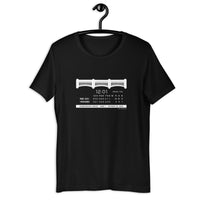 Black unisex t-shirt with the new york yankee boston red sox scoreboard from game 7 ALCS on a hanger