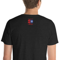 back of a man wearing black unisex t-shirt the red seat 2004-2024 20 year anniversary logo