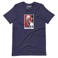 blue unisex t-shirt design of knuckle ball tim wakefield boston red sox red background with blue