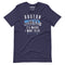 Navy blue t-shirt with Boston skyline graphic and text on a white background and tartan army