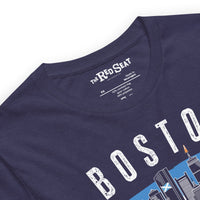 Navy blue t-shirt with 'Boston It's Where I Want to Be' design and tartan army