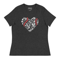 black women's t-shirt with design with heart shaped design with boston red sox fenway park designs