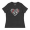 black women's t-shirt with design with heart shaped design with boston red sox fenway park designs