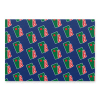 the red seat wrapping paper with the red seat logo