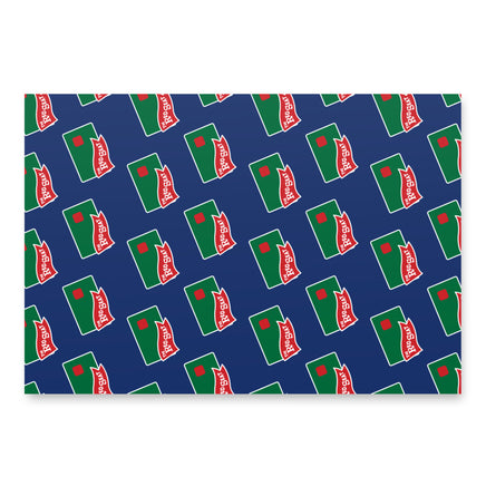 the red seat wrapping paper with the red seat logo