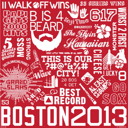 red red sox design from 2013 with many memorable moments
