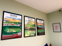 The Red Seat The Nations 1, 2 and 3 framed posters on a wall. Views from Fenway Park Boston Red Sox