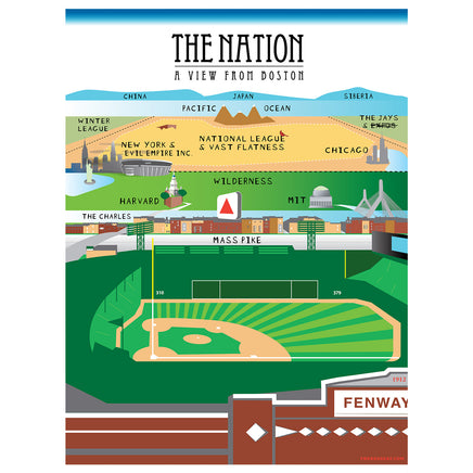 The Red Seat Nation I poster view from fenway park new yorker Boston