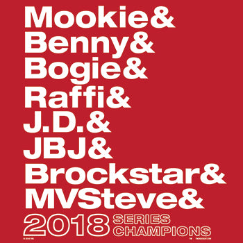 The Red Seat red 2018 world series champions helvetica list design