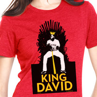 King David (Women)-The Red Seat Game of thrones david ortiz design on red women's t-shirt