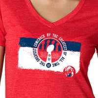 new england patriots red seat superbowl 5th win red women t-shirt