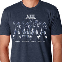 man wearing unisex navy blue t-shirt Titled-The Red Seat New england patriots superbowl design based on andy warhol