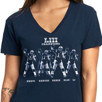 Titled (Women vneck t-shirt)-The Red Seat New england patriots superbowl design based on andy warhol