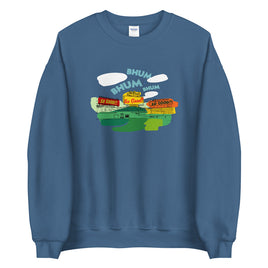 Middle 8-The Red Seat sweet caroline neil diamond fenway park design on blue crewneck sweatshirt