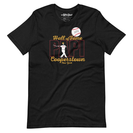 The Hall The Red Seat David Ortiz Boston Red Sox Cooperstown Hall of fame Elvis comeback special design on black unisex t-shirt