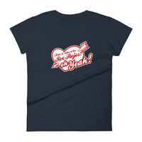 spanglish red sox the red seat design white lettering on blue women's t-shirt