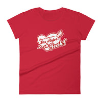 spanglish red sox the red seat design white lettering on red women's t-shirt