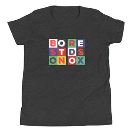 BORESTDSONOX in color blocks boston red sox the red seat dark grey youth t-shirt